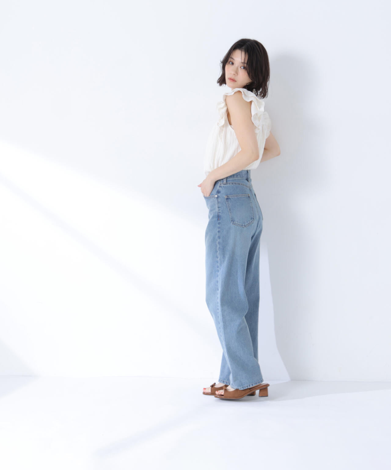<sweet・Oggi.jp掲載>ワイドストレートデニムパンツ