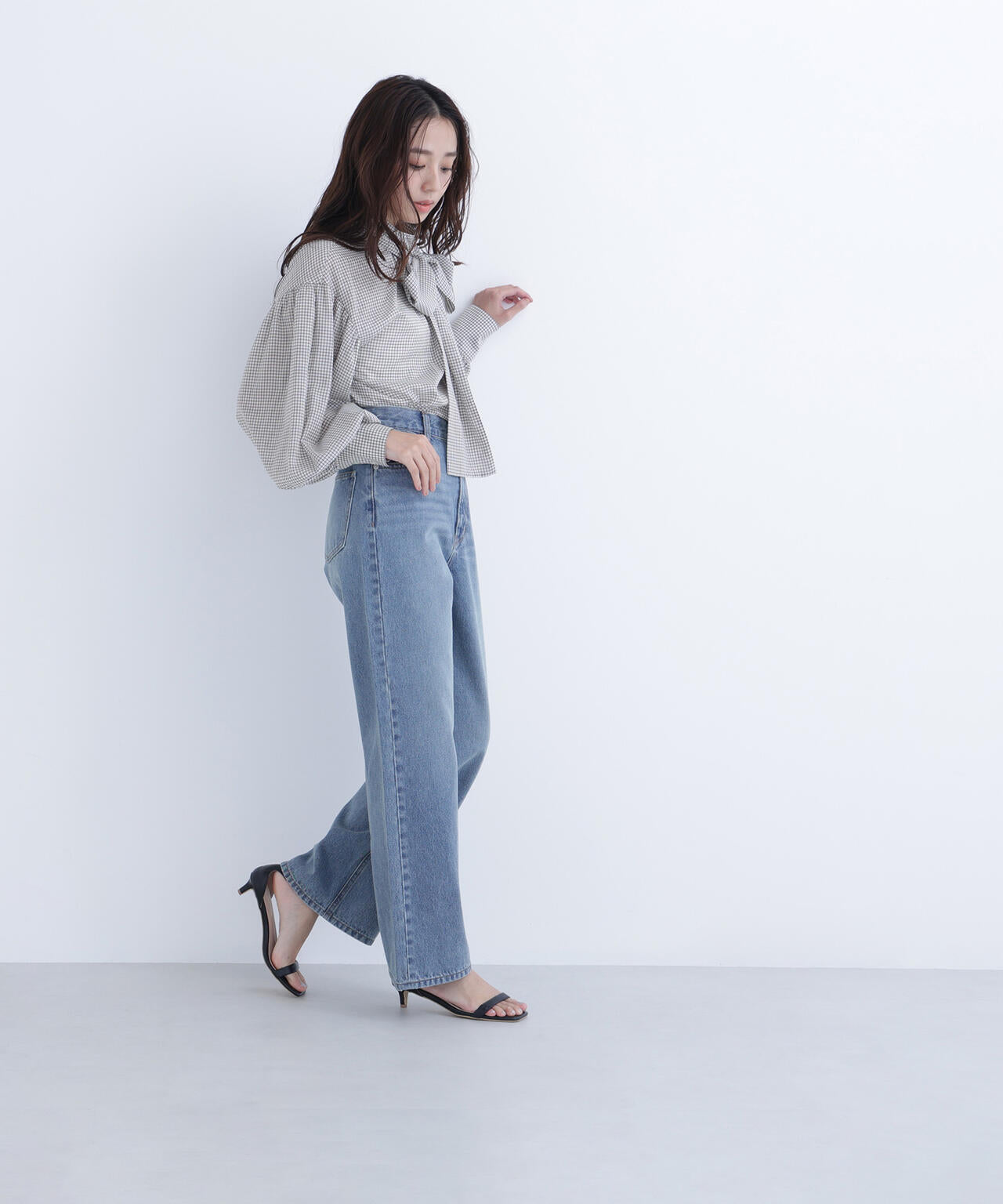 ワイドストレートデニムパンツ