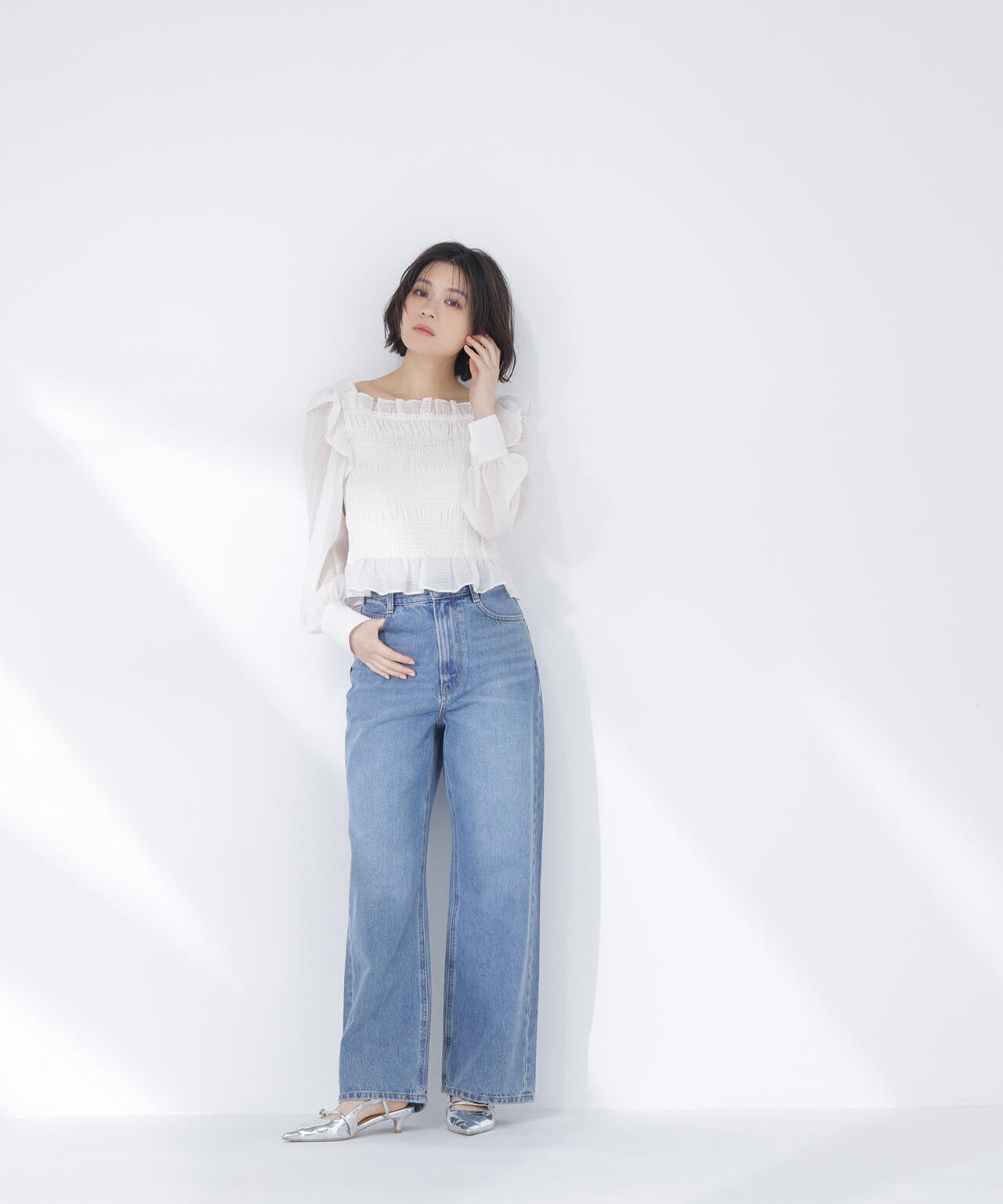 <sweet・Oggi.jp掲載>ワイドストレートデニムパンツ
