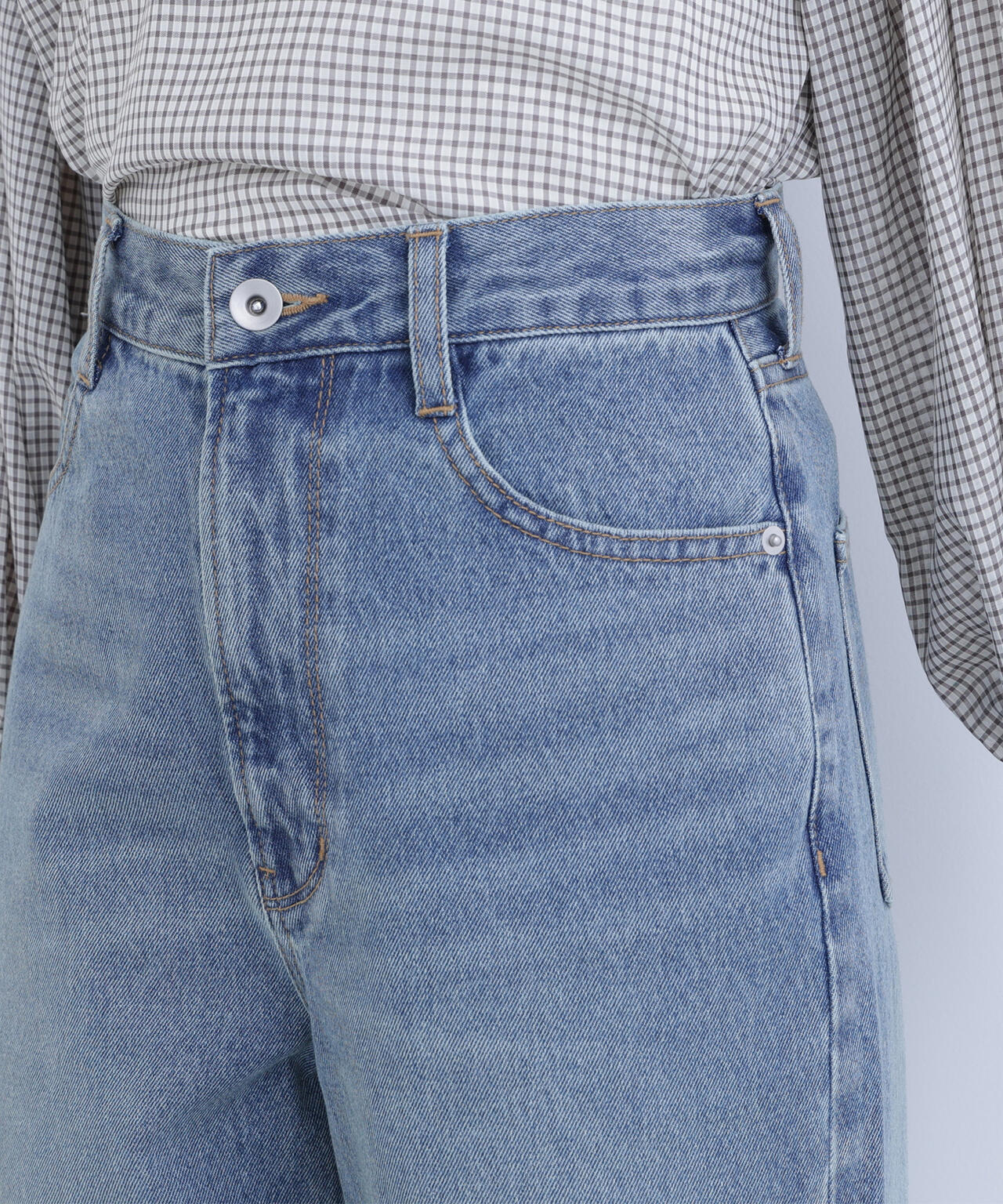 ワイドストレートデニムパンツ