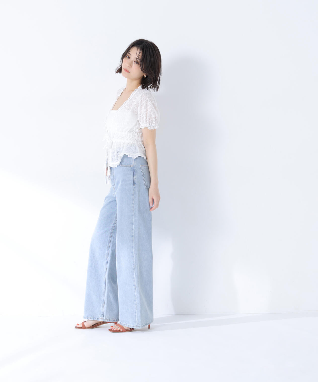 <sweet・Oggi.jp掲載>ワイドストレートデニムパンツ