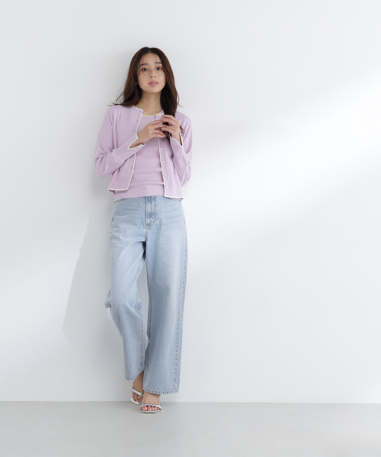 ワイドストレートデニムパンツ