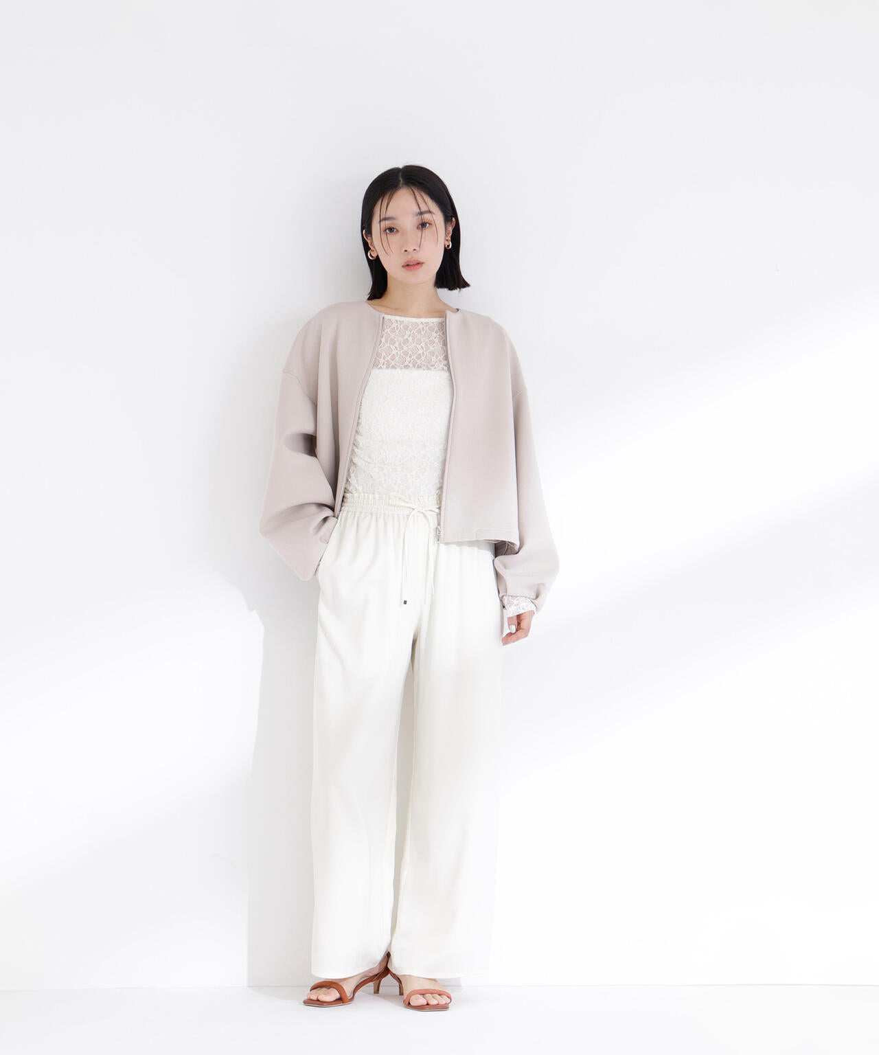 サテンイージーパンツ