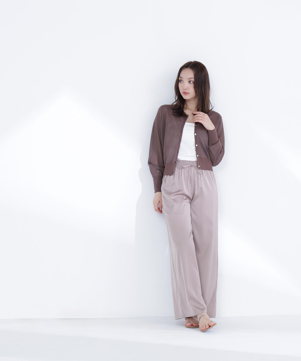 サテンイージーパンツ