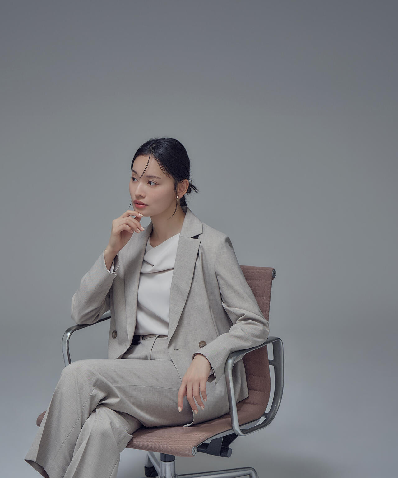 リネンライク SETUP ストレートパンツ