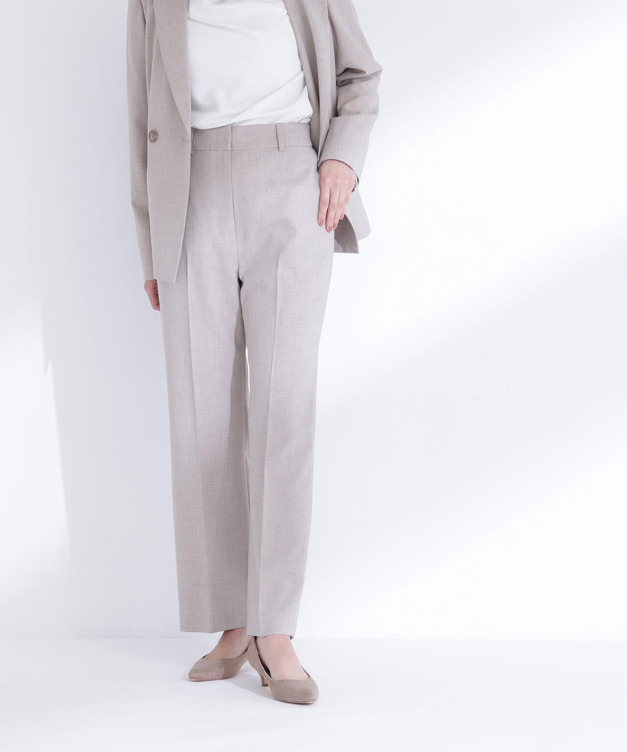 リネンライク SETUP ストレートパンツ