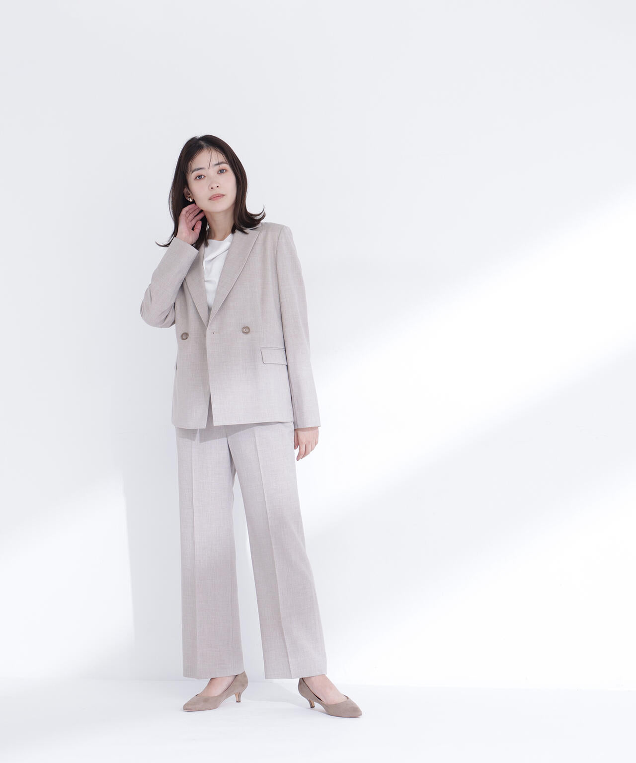 リネンライク SETUP ストレートパンツ