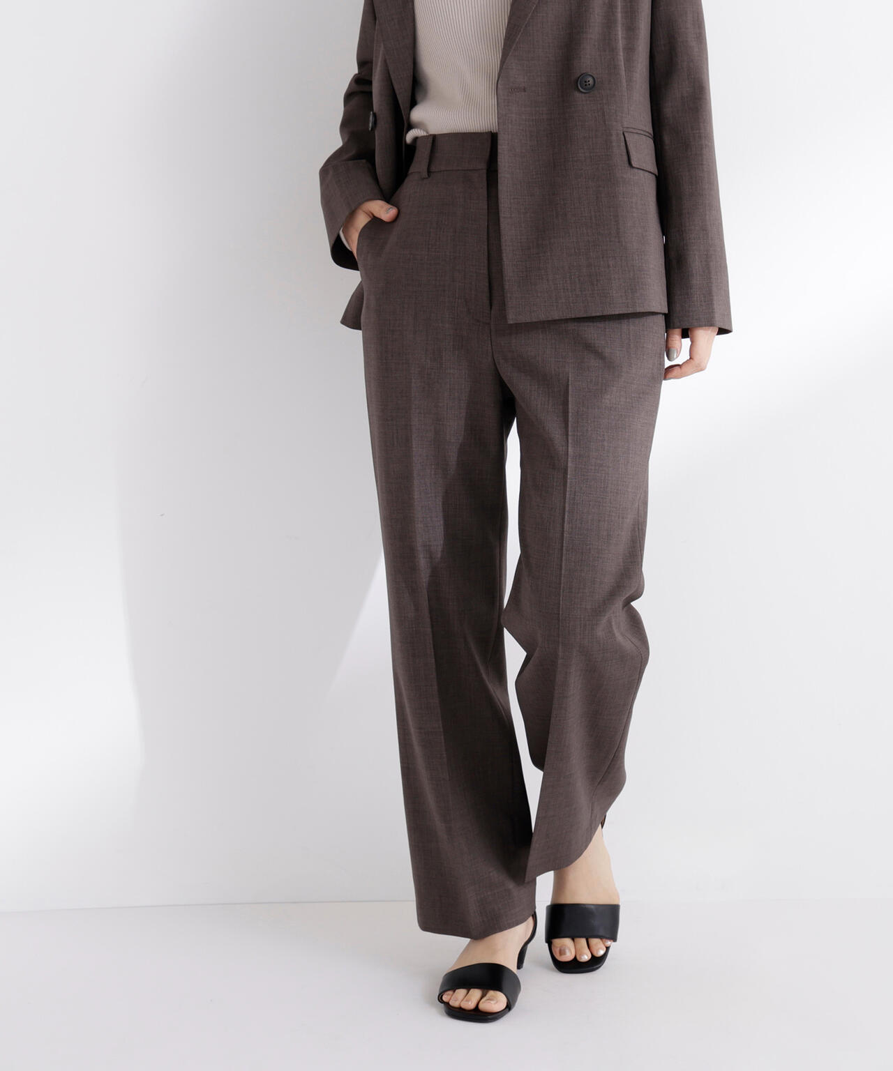 リネンライク SETUP ストレートパンツ
