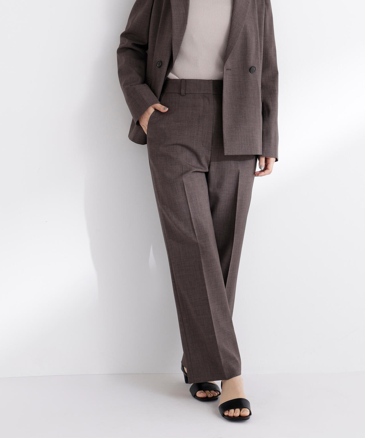 リネンライク SETUP ストレートパンツ