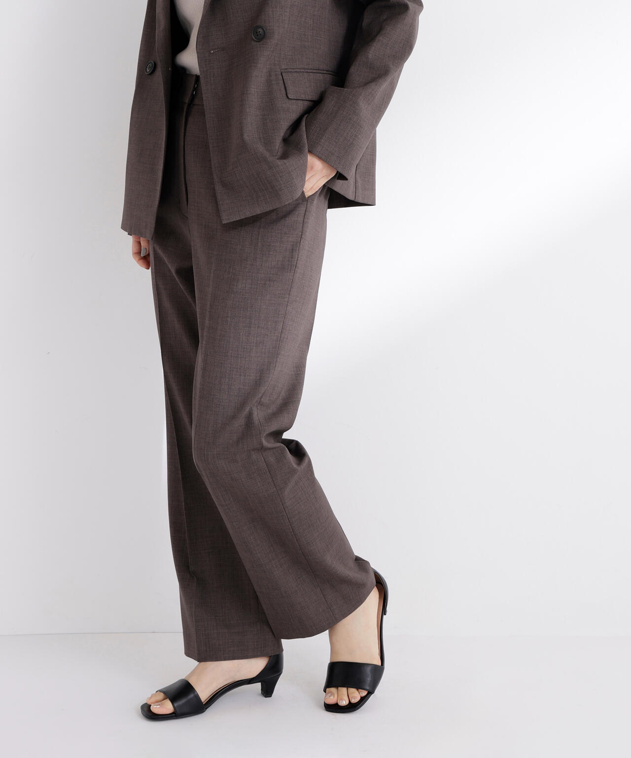 リネンライク SETUP ストレートパンツ