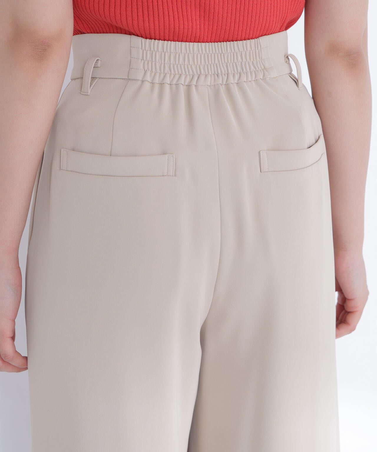 フェイクレザーベルテッドパンツ