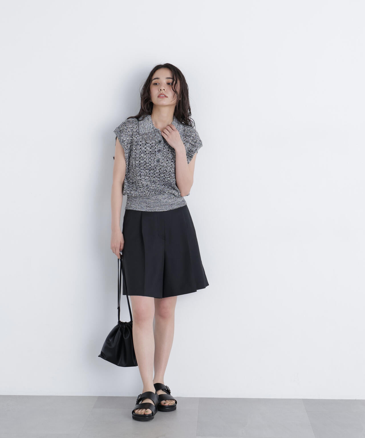 タックキュロットパンツ