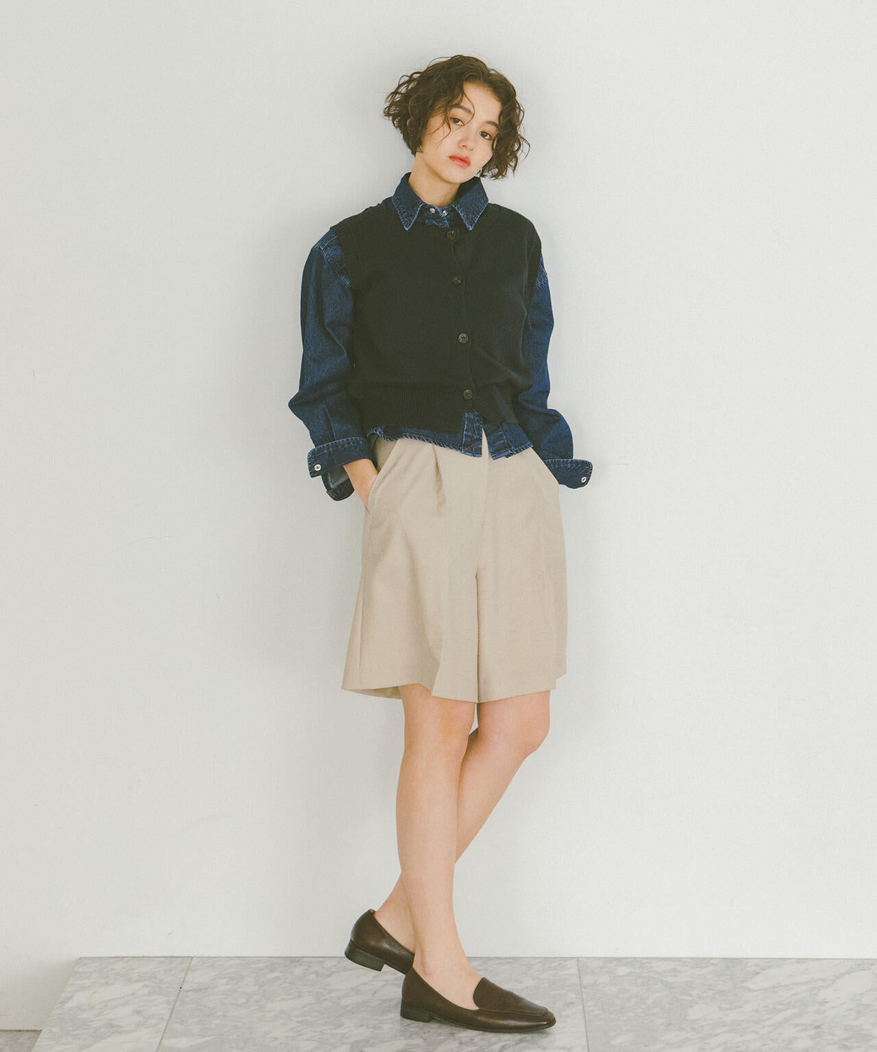 タックキュロットパンツ