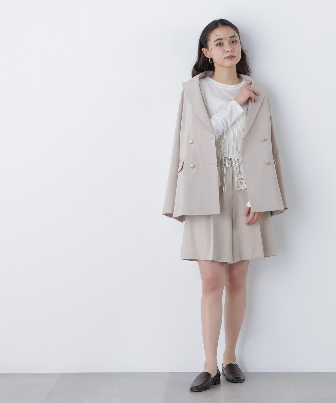 タックキュロットパンツ