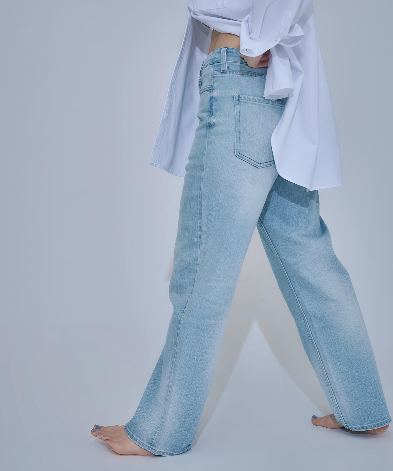 <FUDGE掲載><Healthy DENIM>ハイライズストレートデニムパンツ