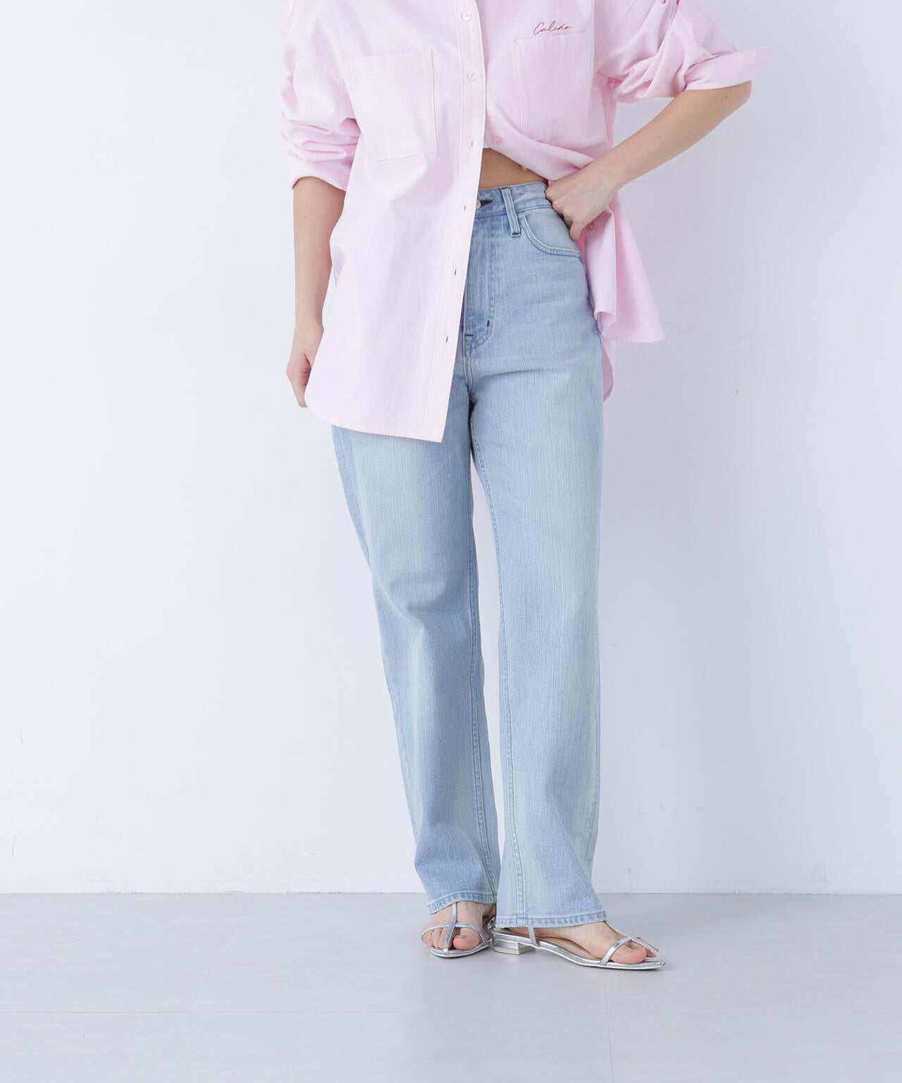 <FUDGE掲載><Healthy DENIM>ハイライズストレートデニムパンツ