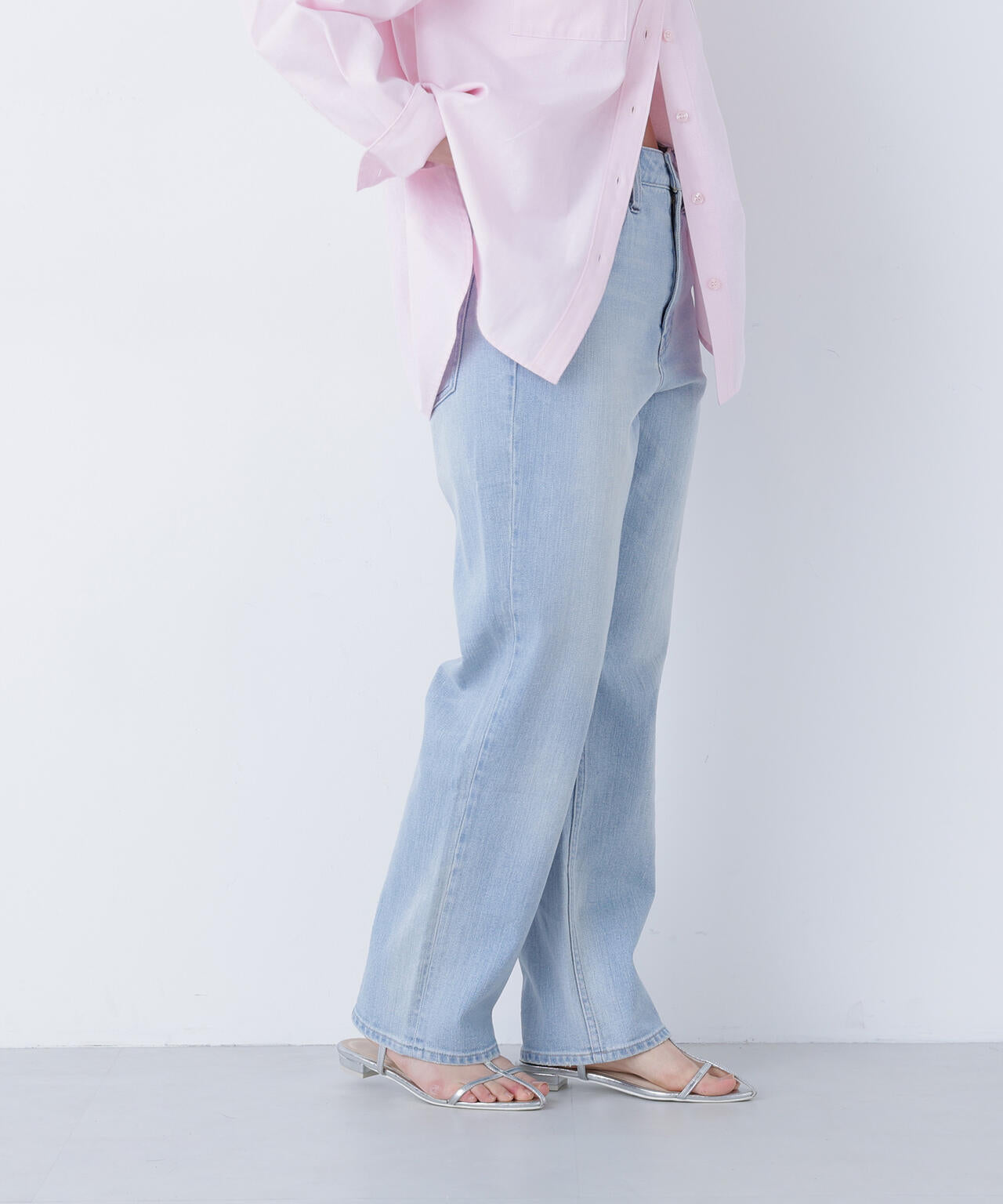 【FUDGE掲載】【Healthy DENIM】ハイライズストレートデニムパンツ
