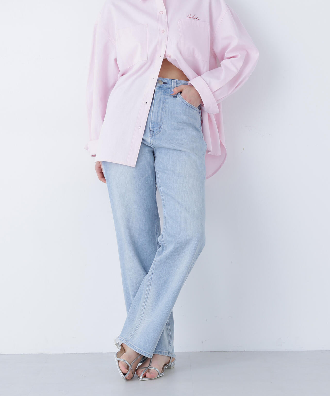 <FUDGE掲載><Healthy DENIM>ハイライズストレートデニムパンツ