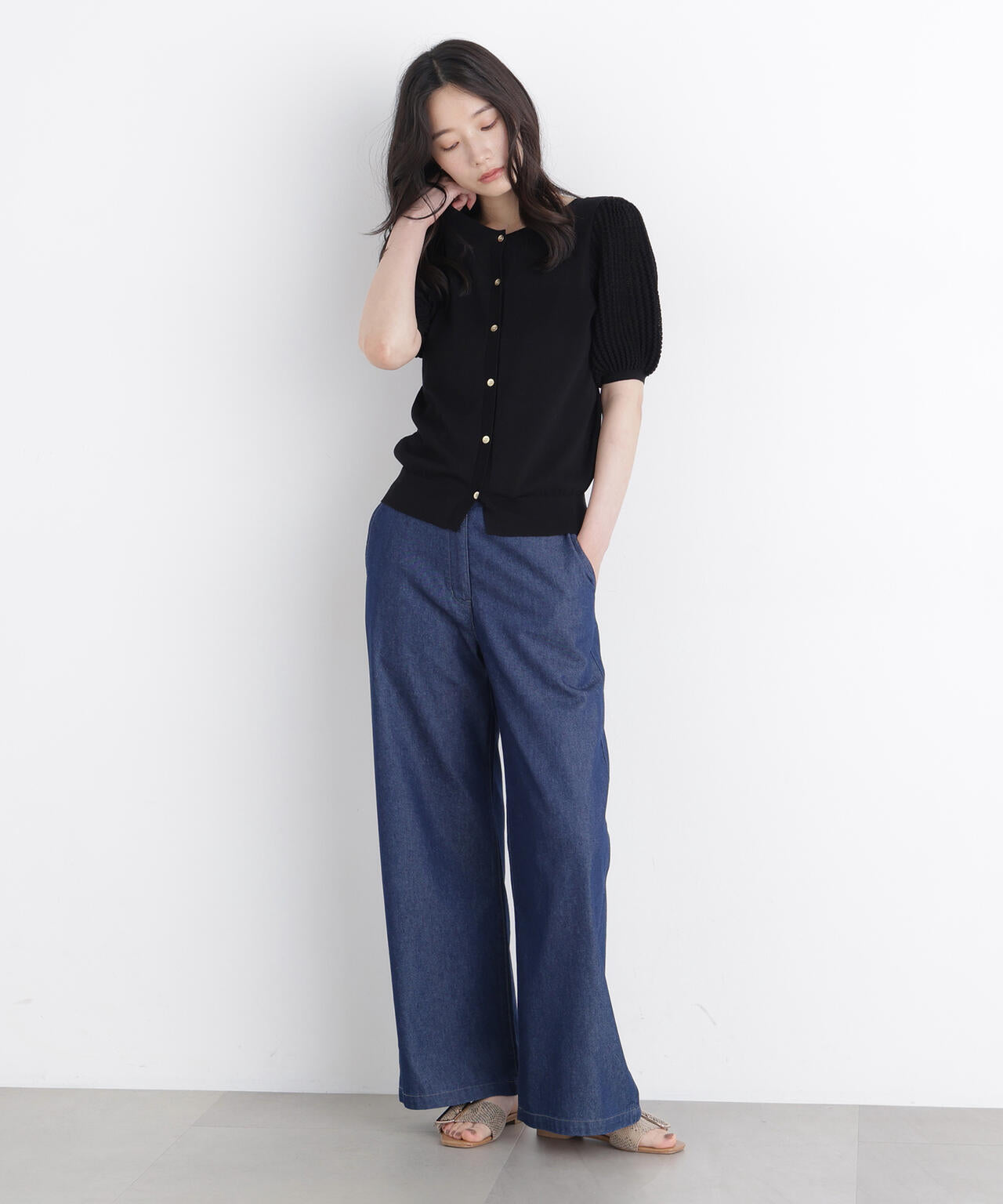 COOL MAX(R) 接触冷感デニムセットアップ パンツ