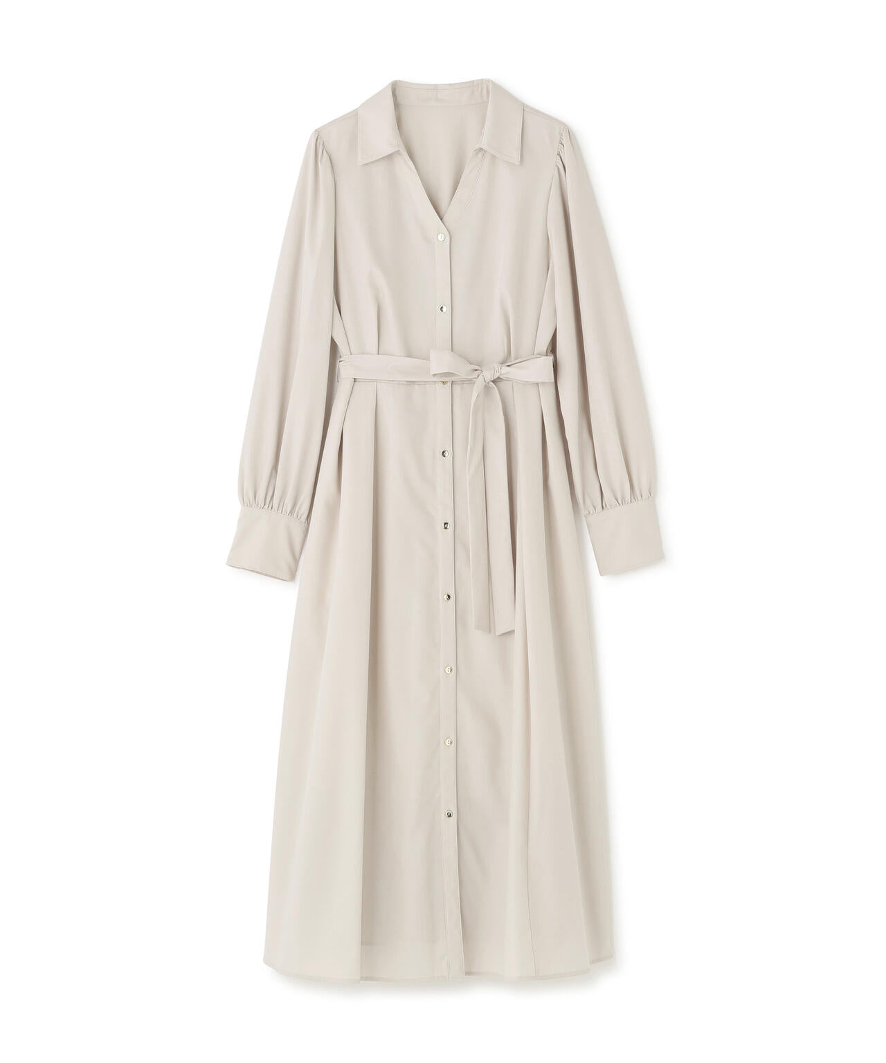 リボンベルテッドシャツワンピース