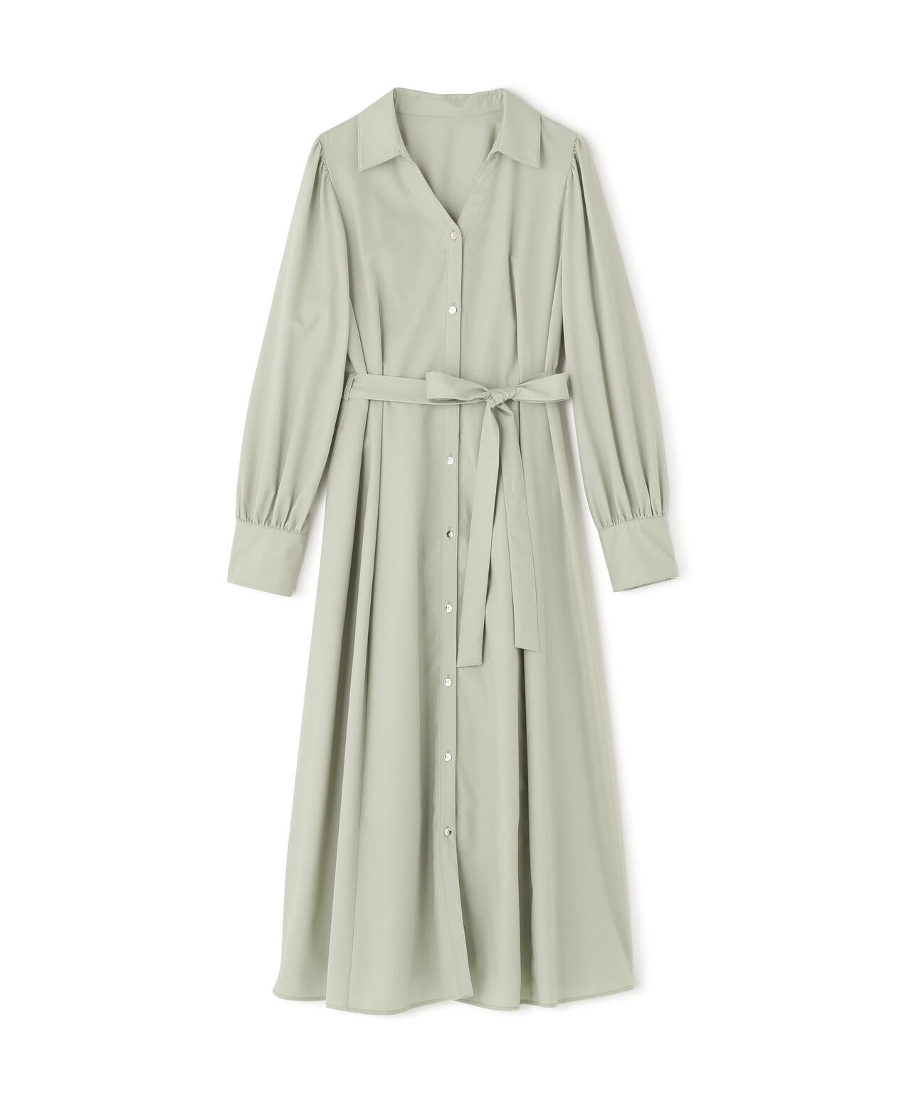 リボンベルテッドシャツワンピース