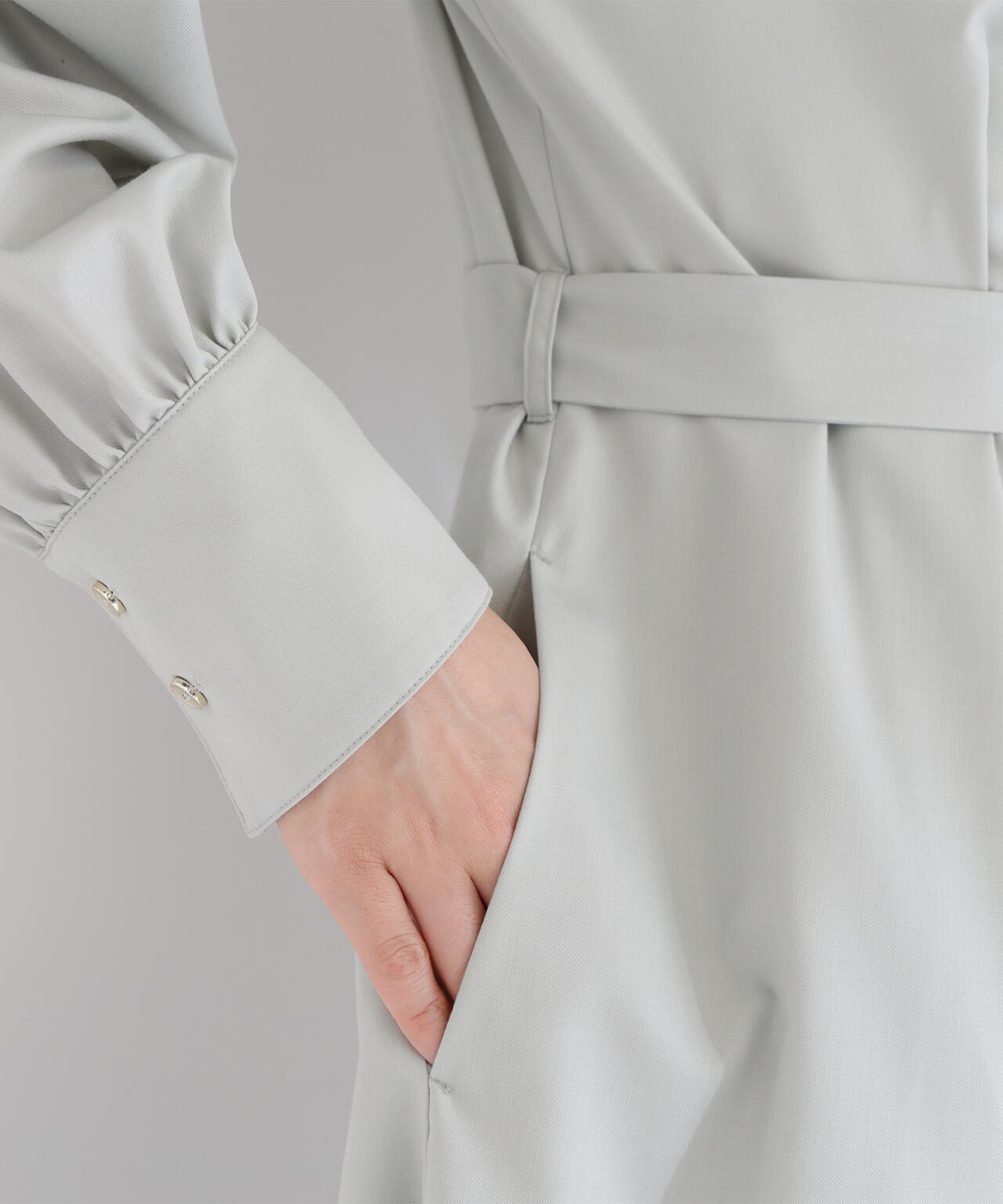 リボンベルテッドシャツワンピース