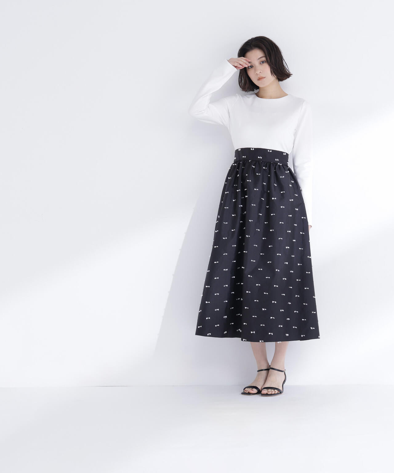 リボンジャガードドッキングワンピース