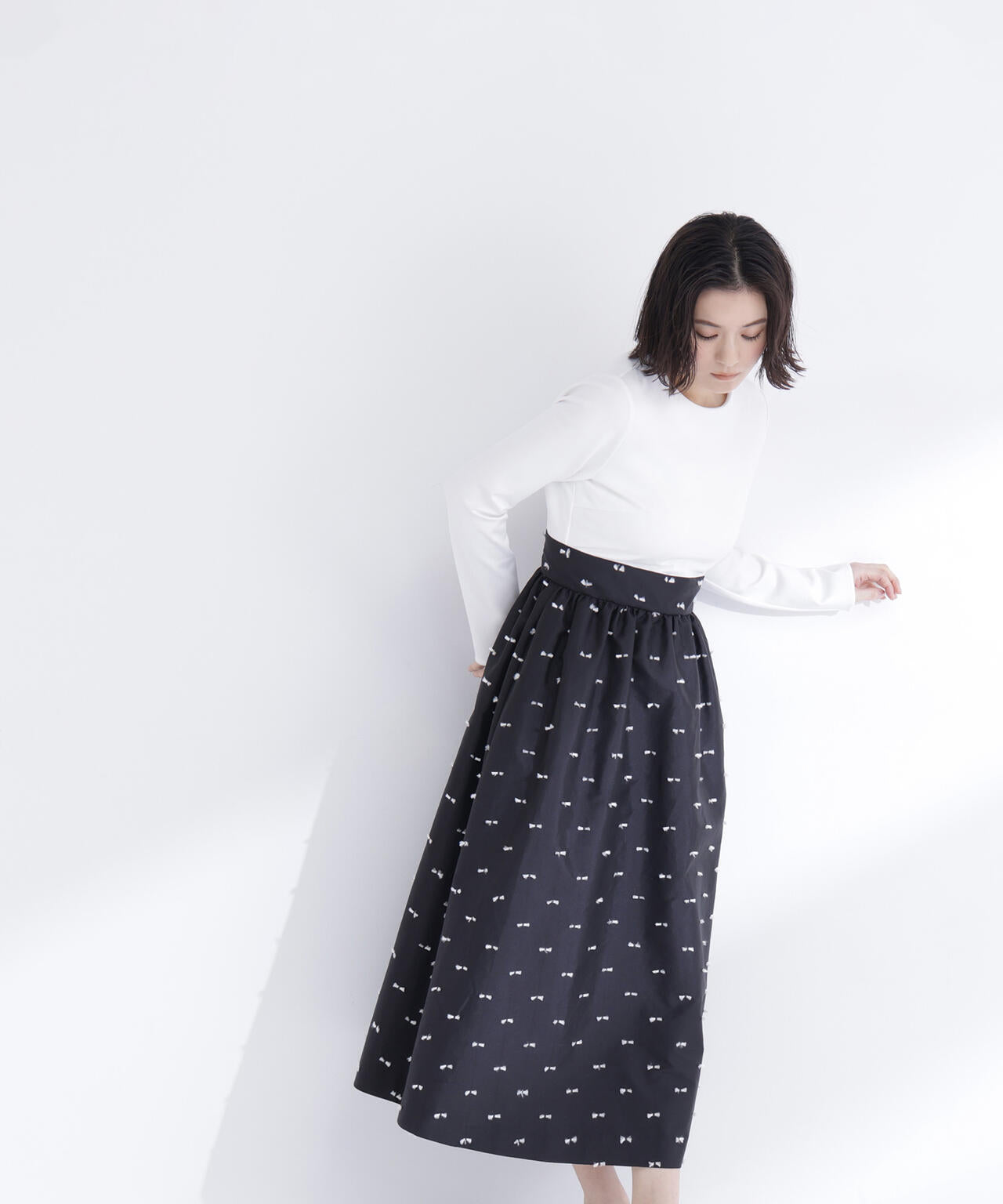 リボンジャガードドッキングワンピース