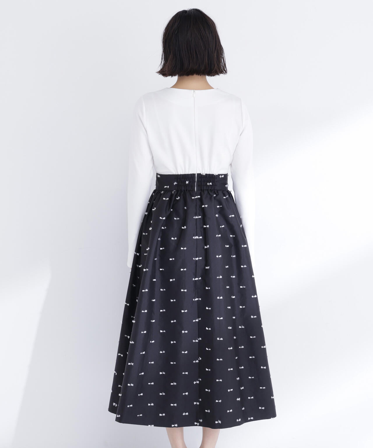 リボンジャガードドッキングワンピース