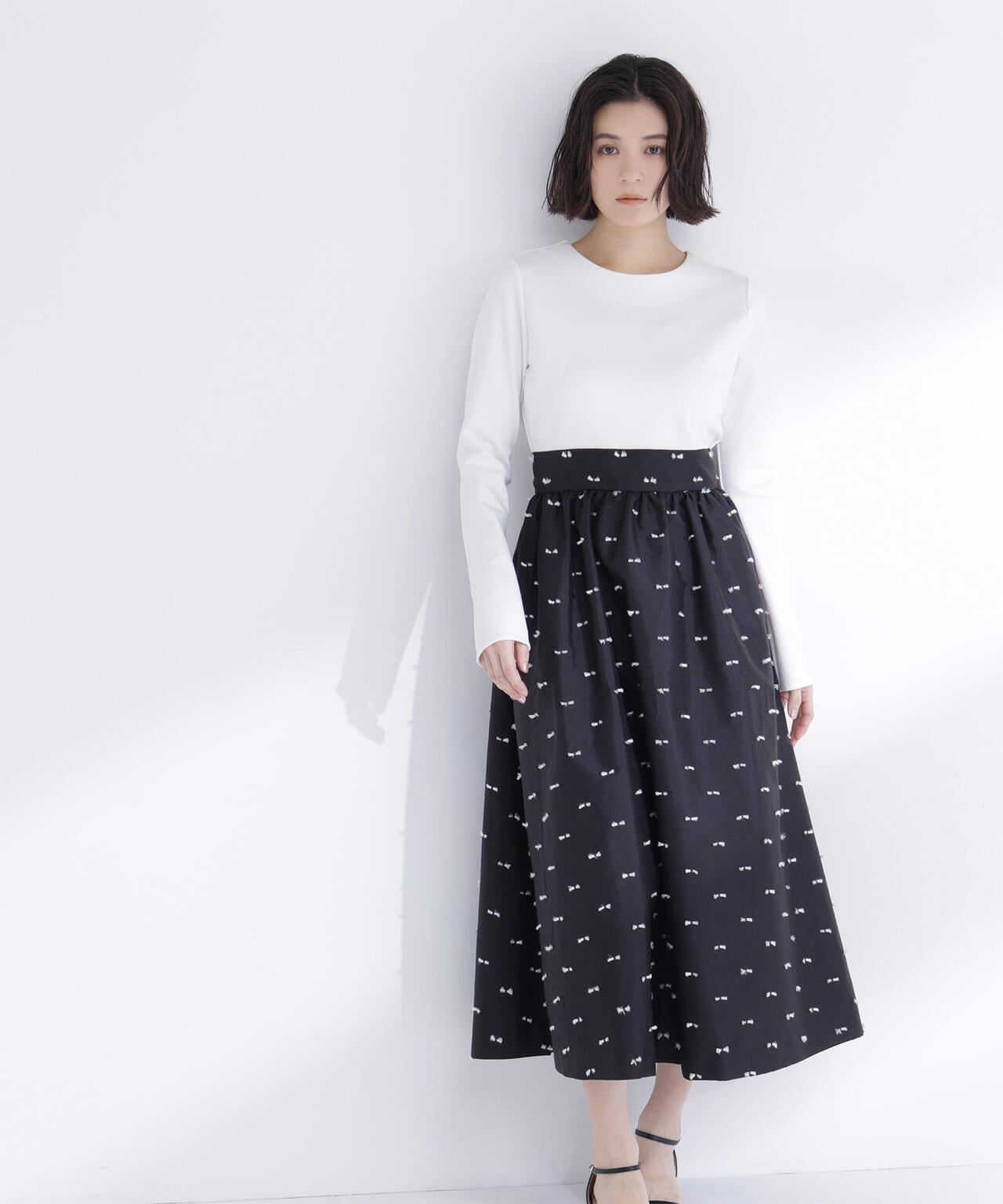 リボンジャガードドッキングワンピース