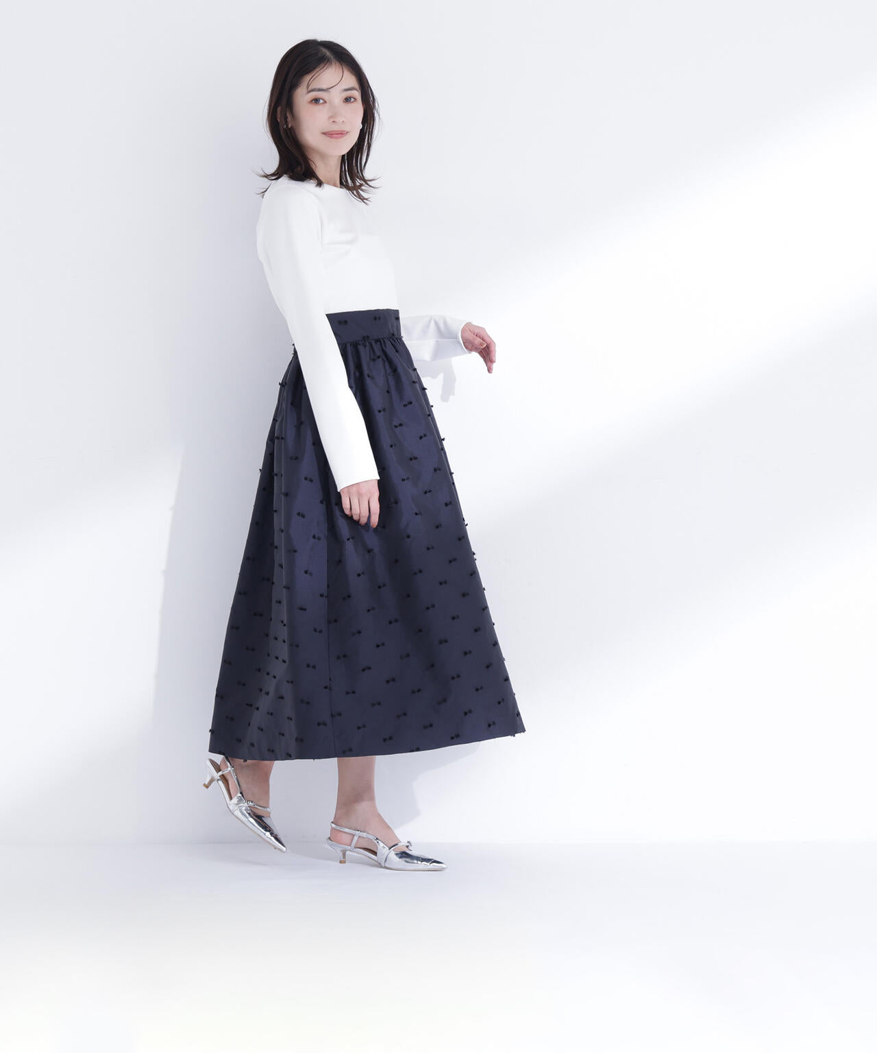 リボンジャガードドッキングワンピース