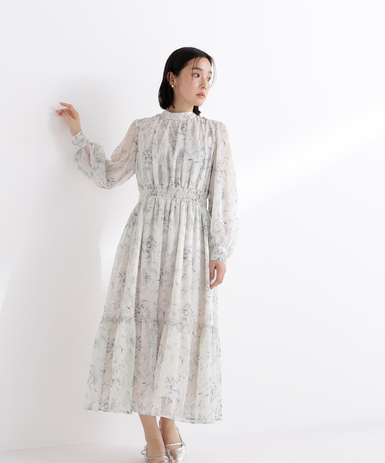 フラワーシフォンワンピース