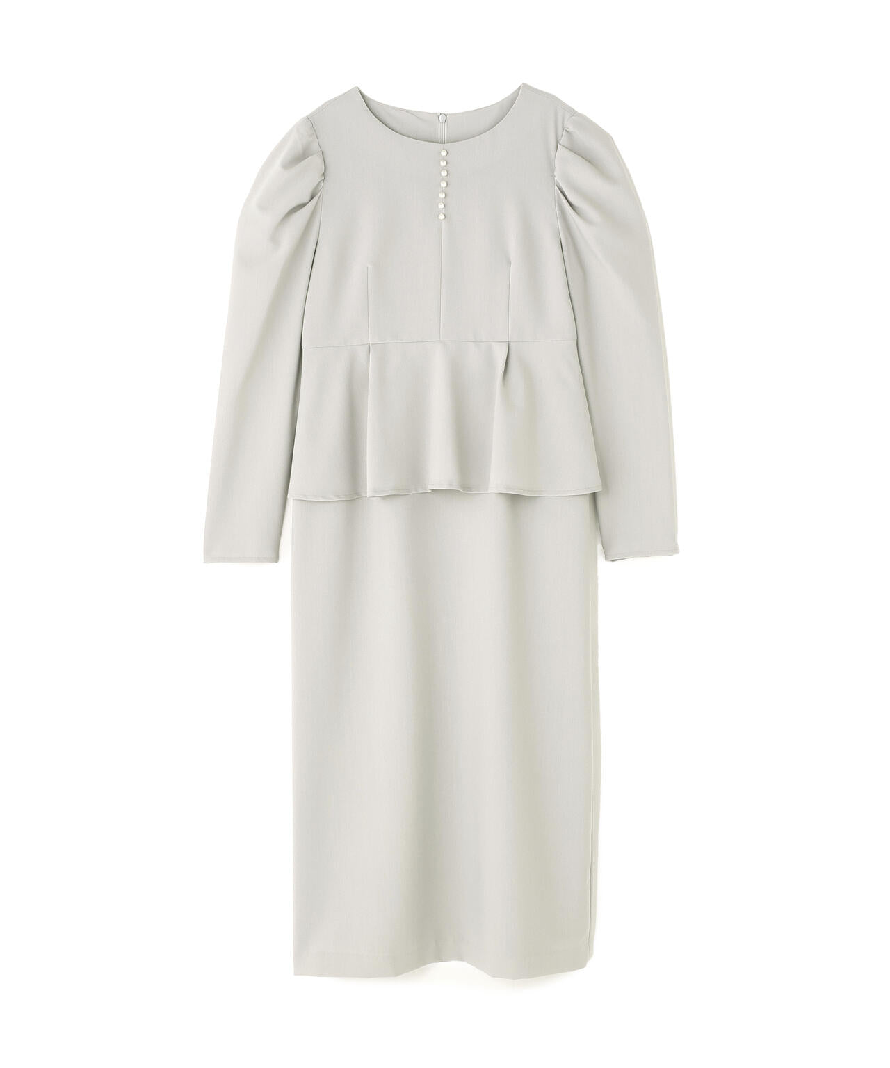 ラインパールペプラムワンピース