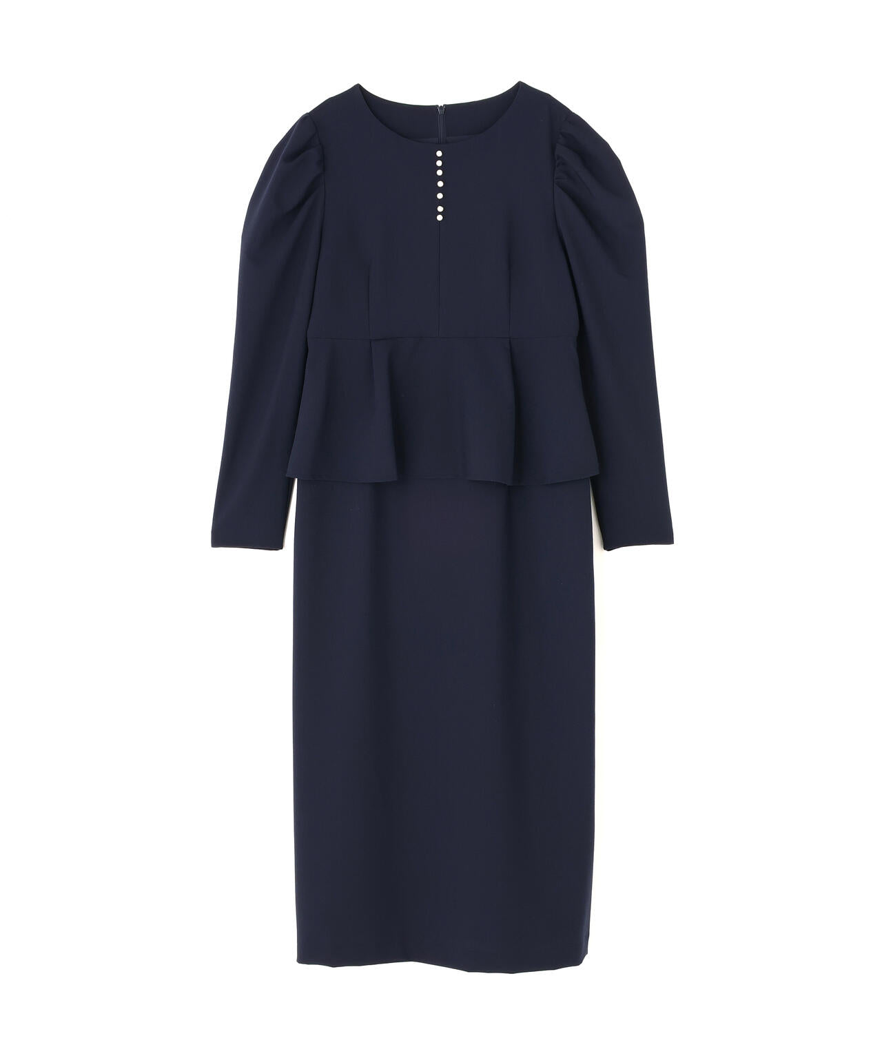 ラインパールペプラムワンピース