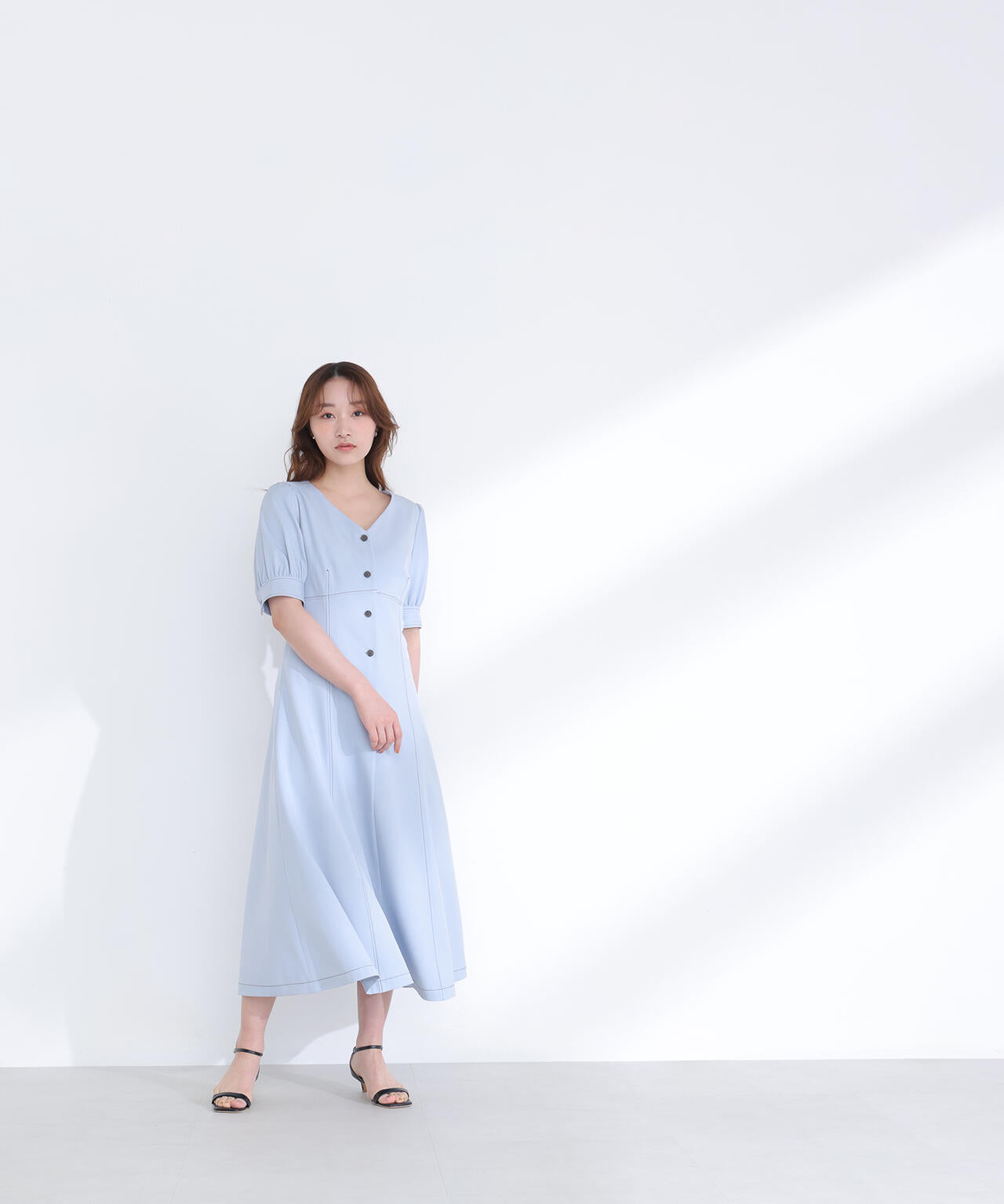 【6/5~6/7 オンライン限定2buy10%OFF対象】バイカラーステッチワンピース