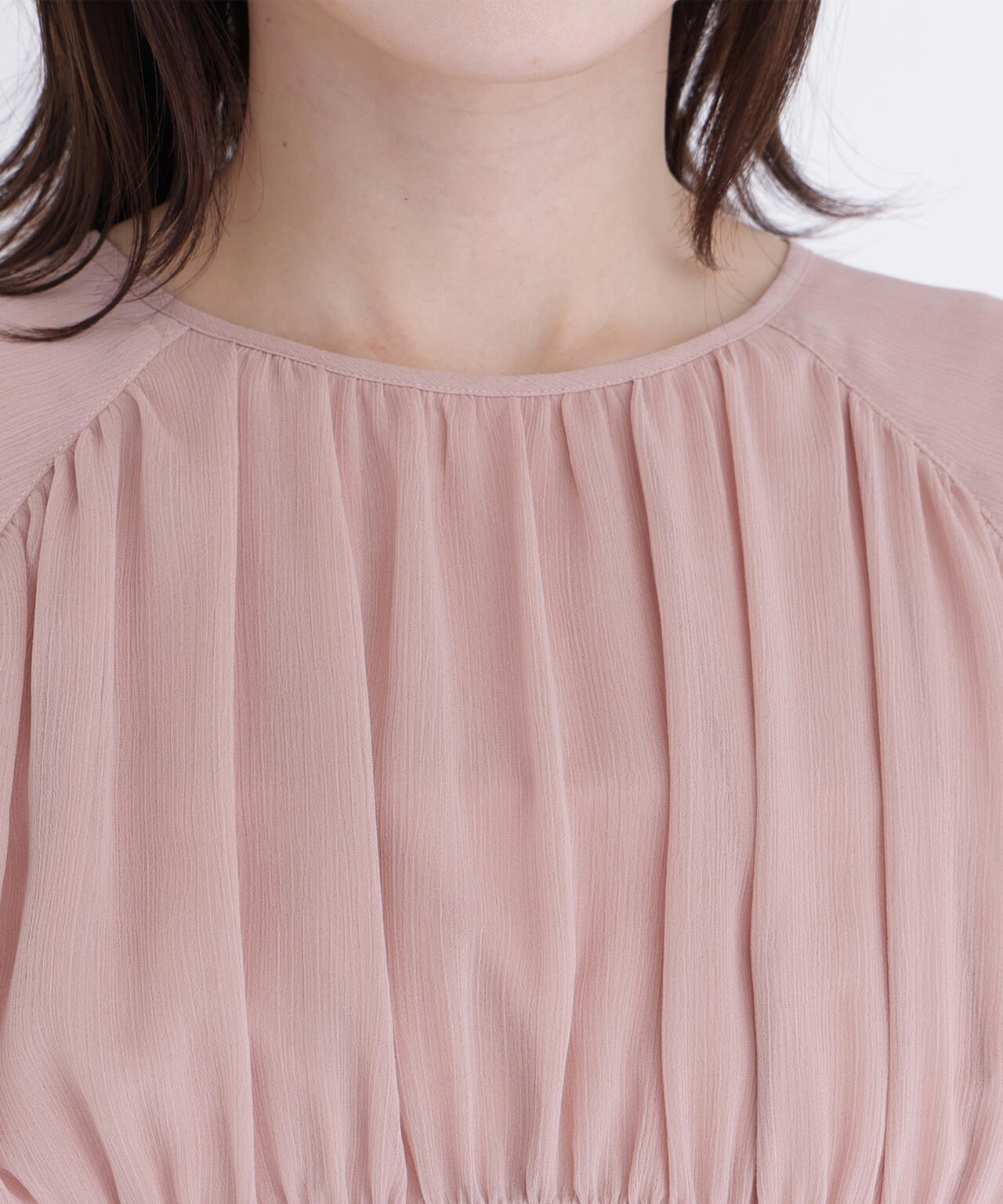 楊柳シャーリングワンピース