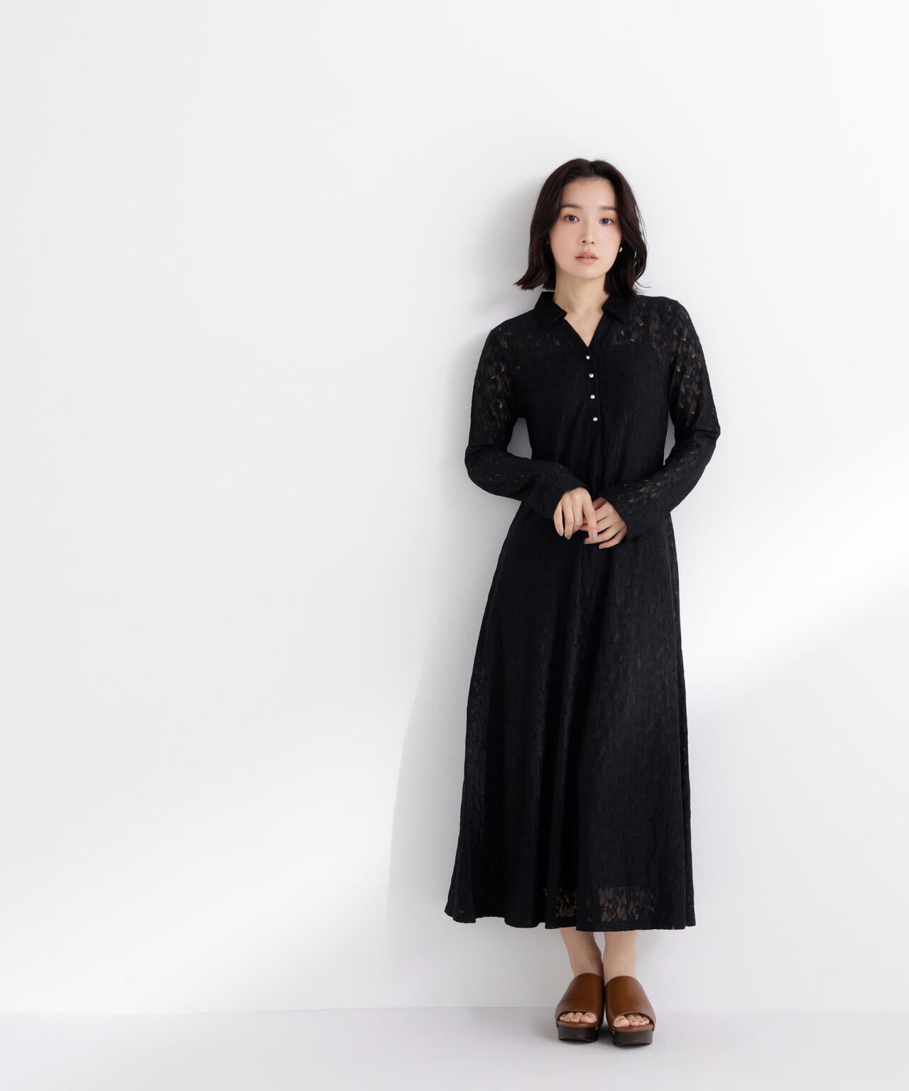 レーススキッパーシャツワンピース