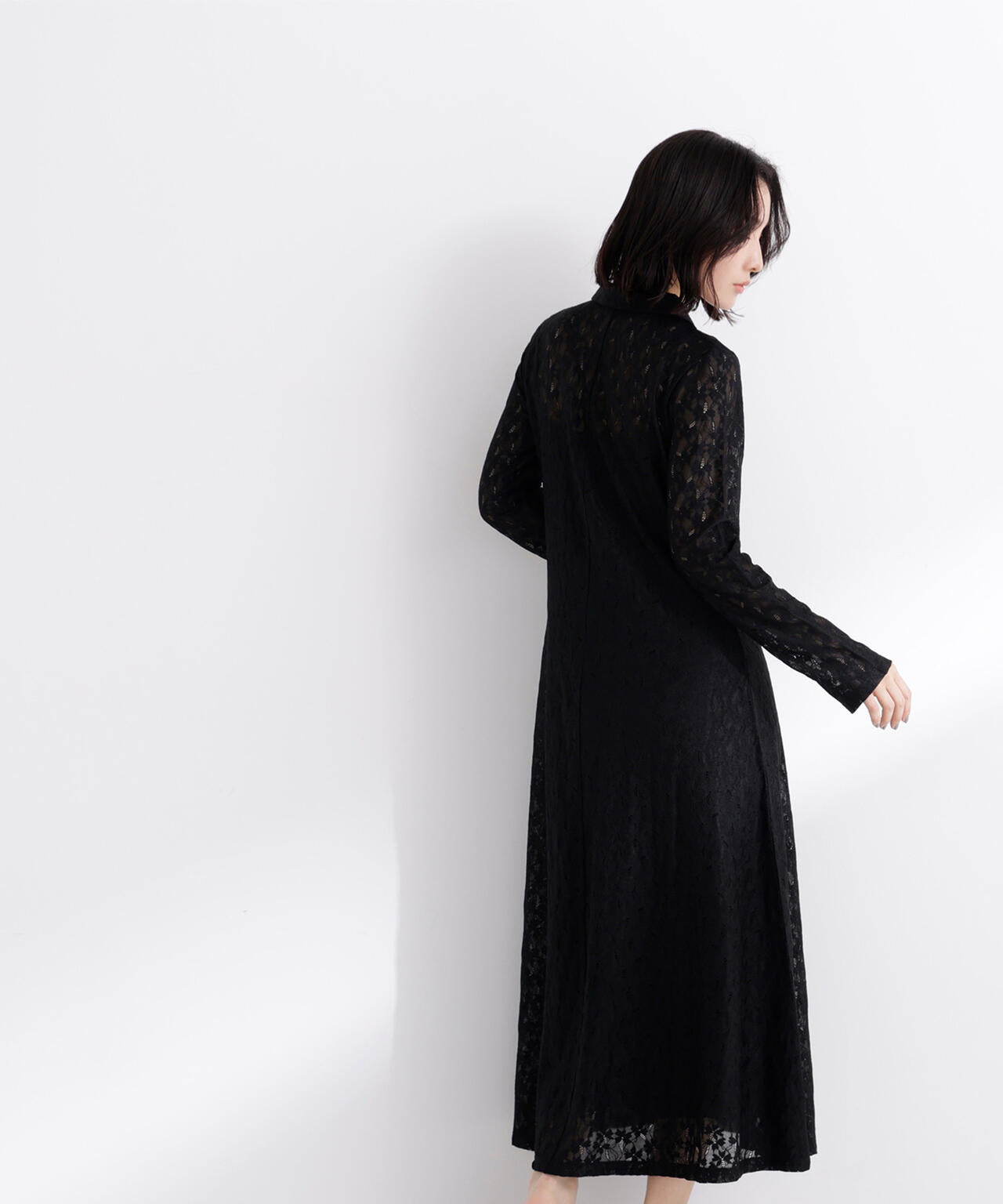 レーススキッパーシャツワンピース