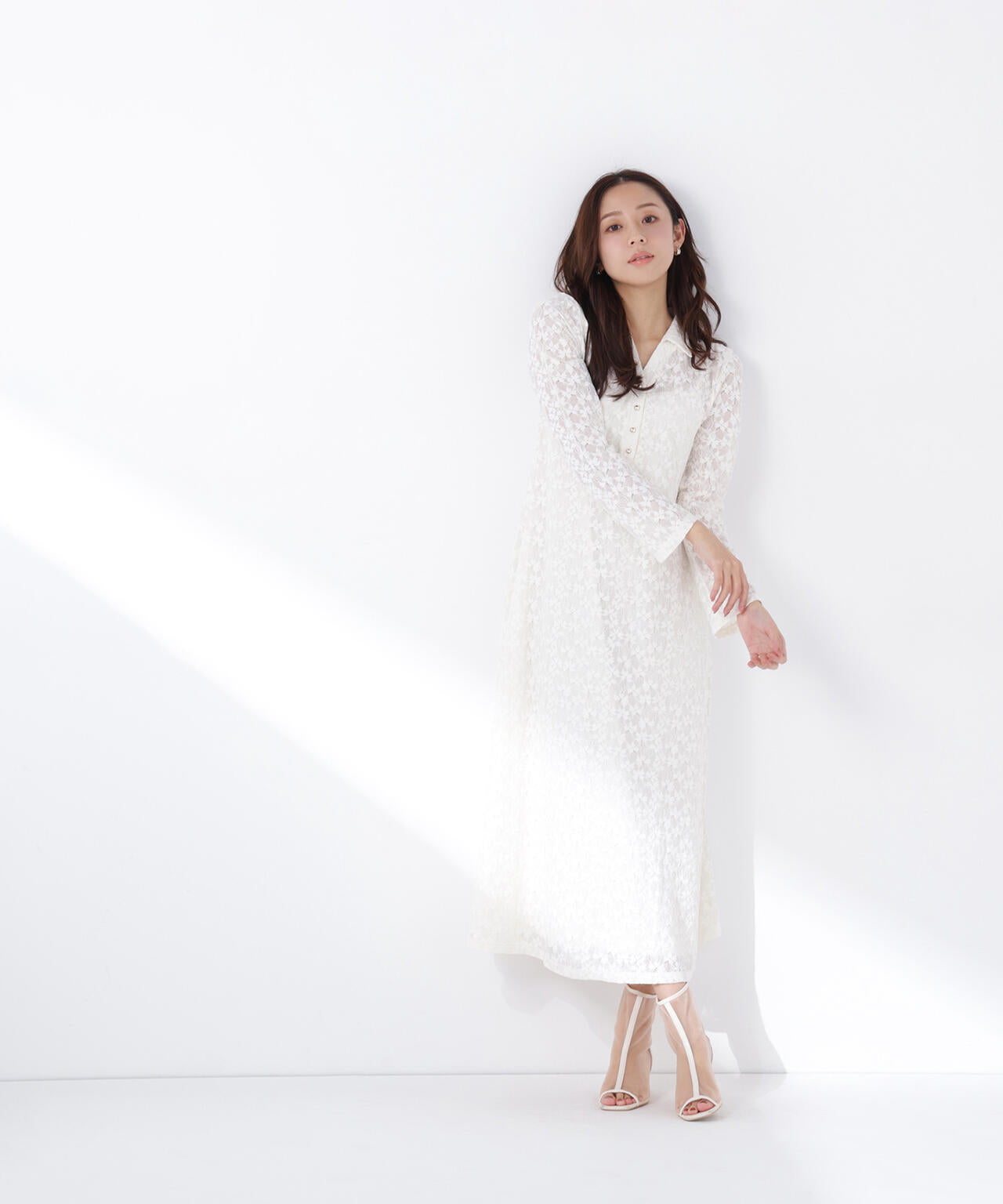 レーススキッパーシャツワンピース