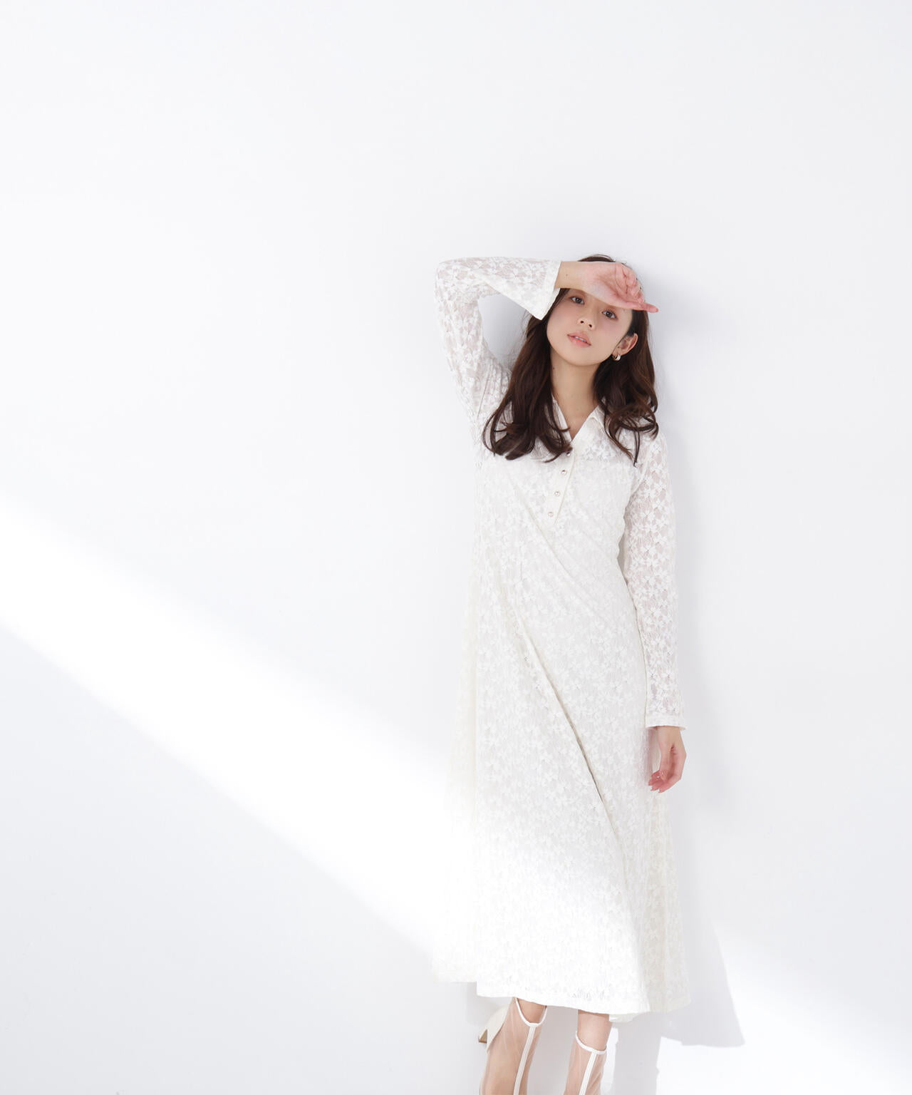 レーススキッパーシャツワンピース