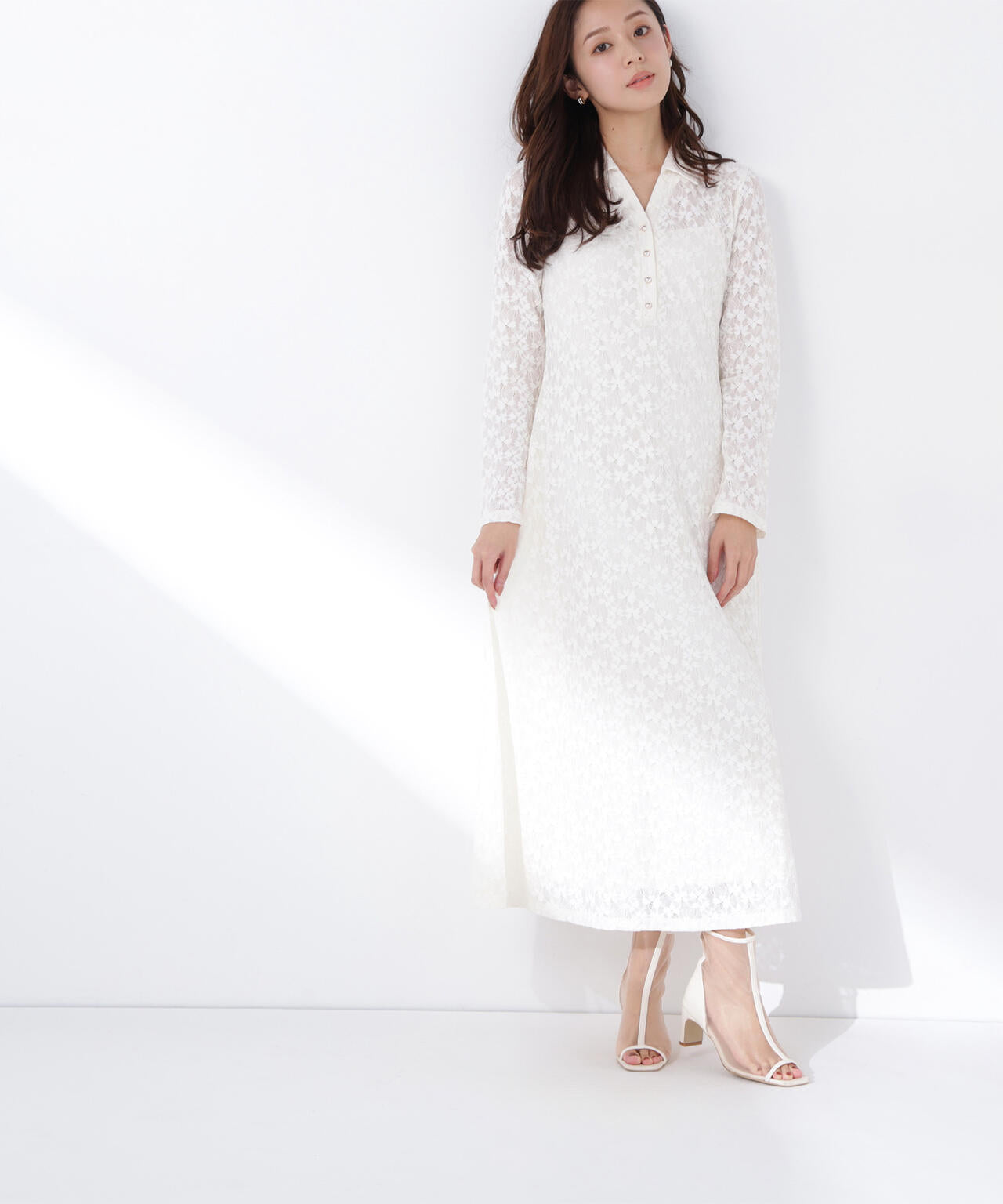 レーススキッパーシャツワンピース