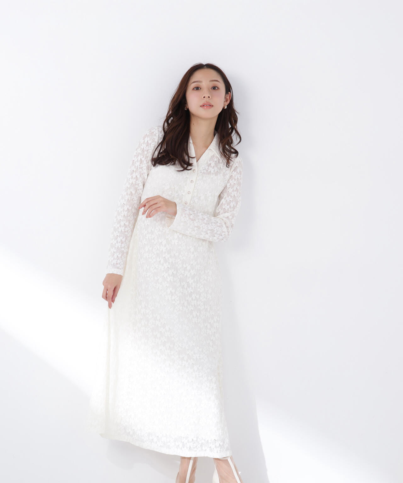 レーススキッパーシャツワンピース