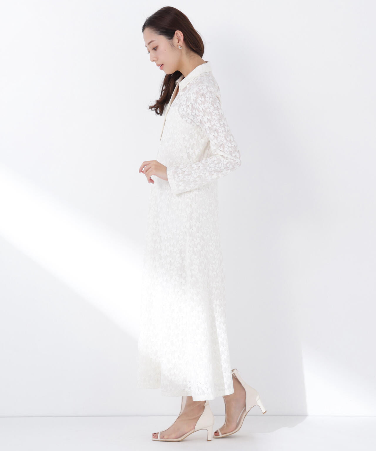 レーススキッパーシャツワンピース