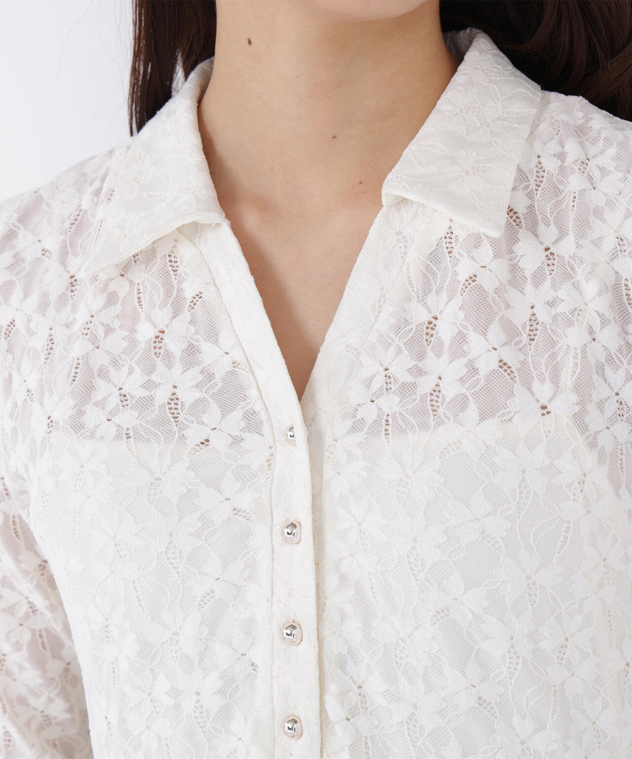 レーススキッパーシャツワンピース