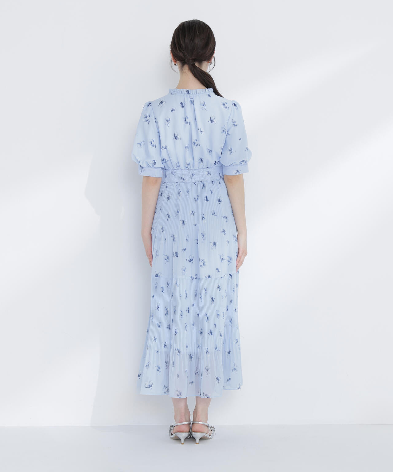 ぼかしフラワープリントワンピース