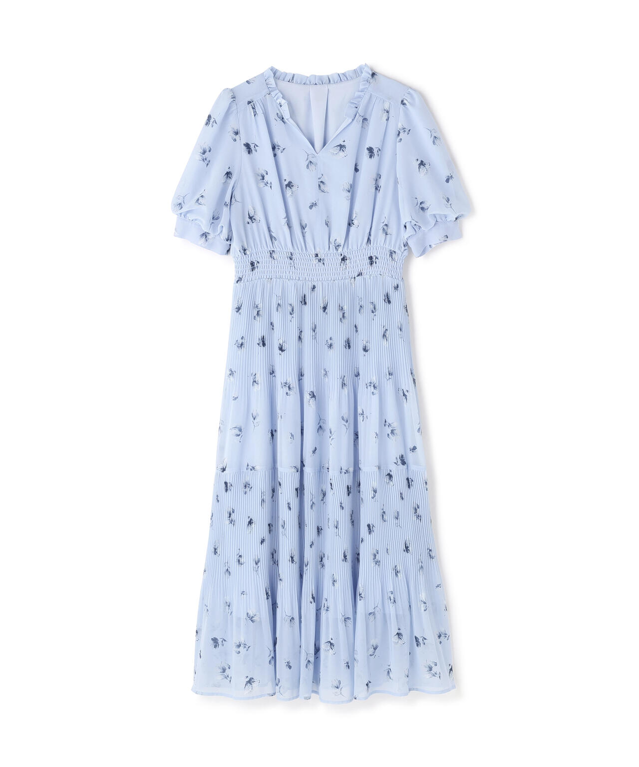 ぼかしフラワープリントワンピース