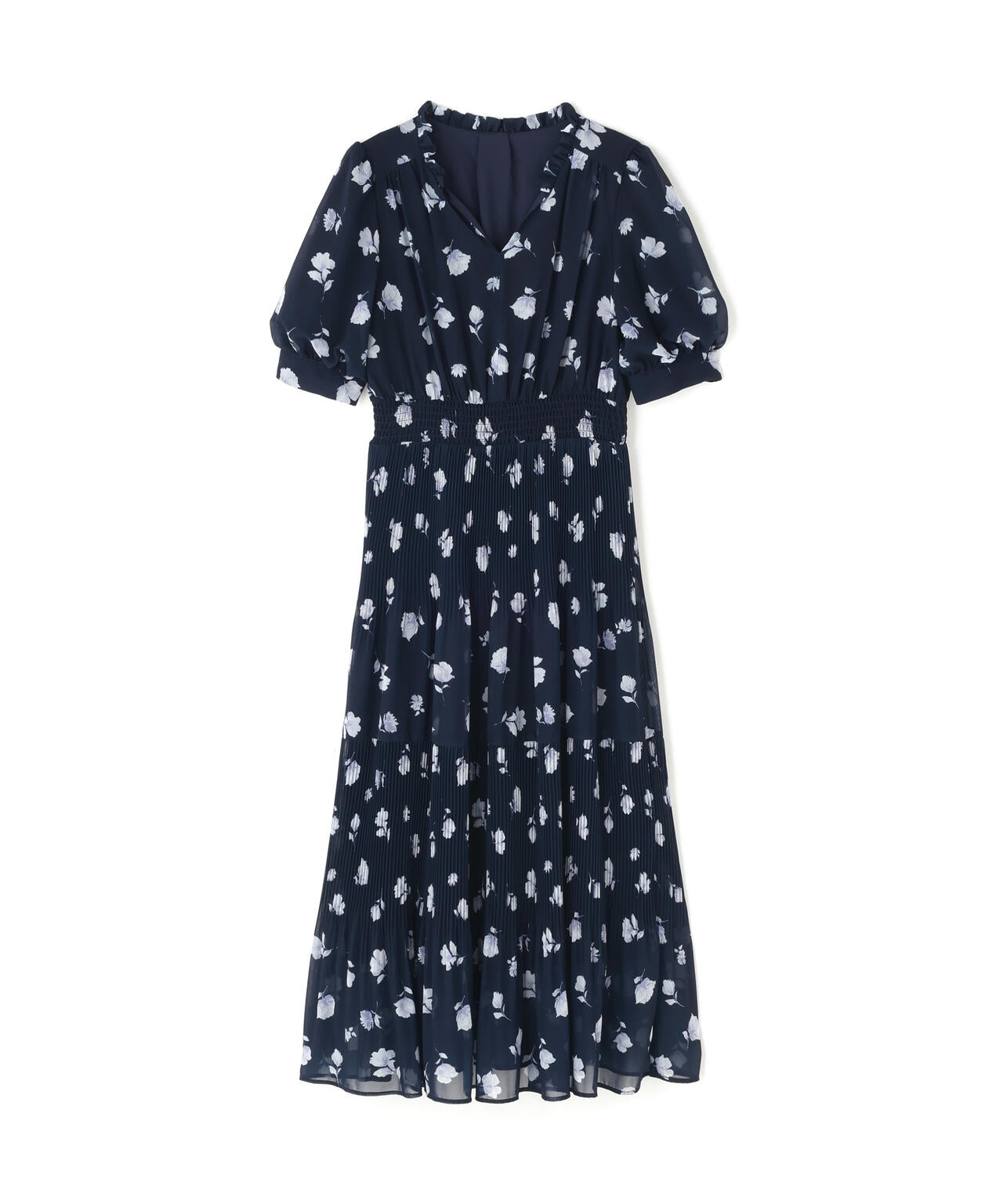 ぼかしフラワープリントワンピース