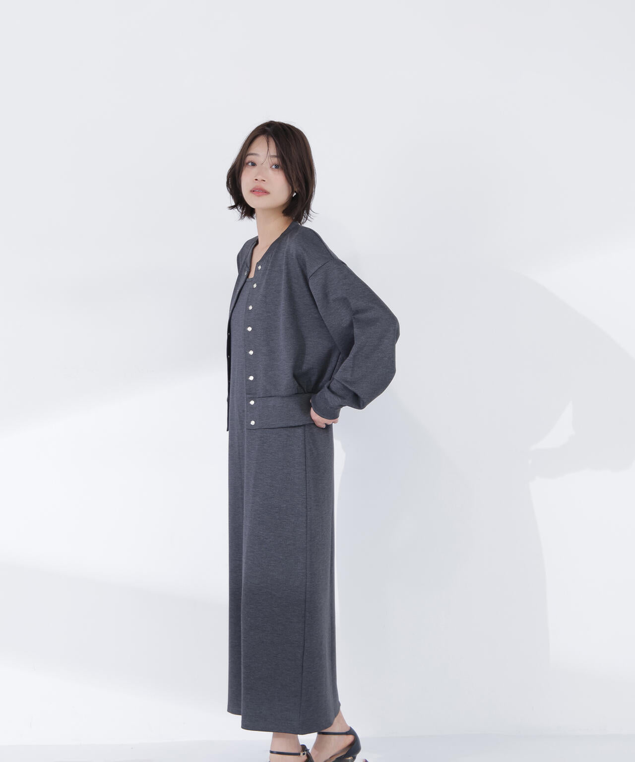 カーデセットナローワンピース