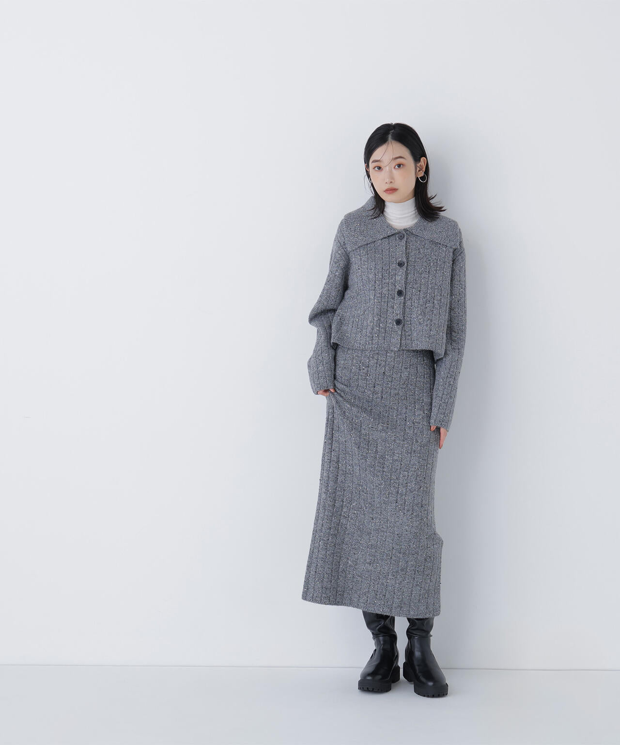 スパンコールラメニットセットアップ