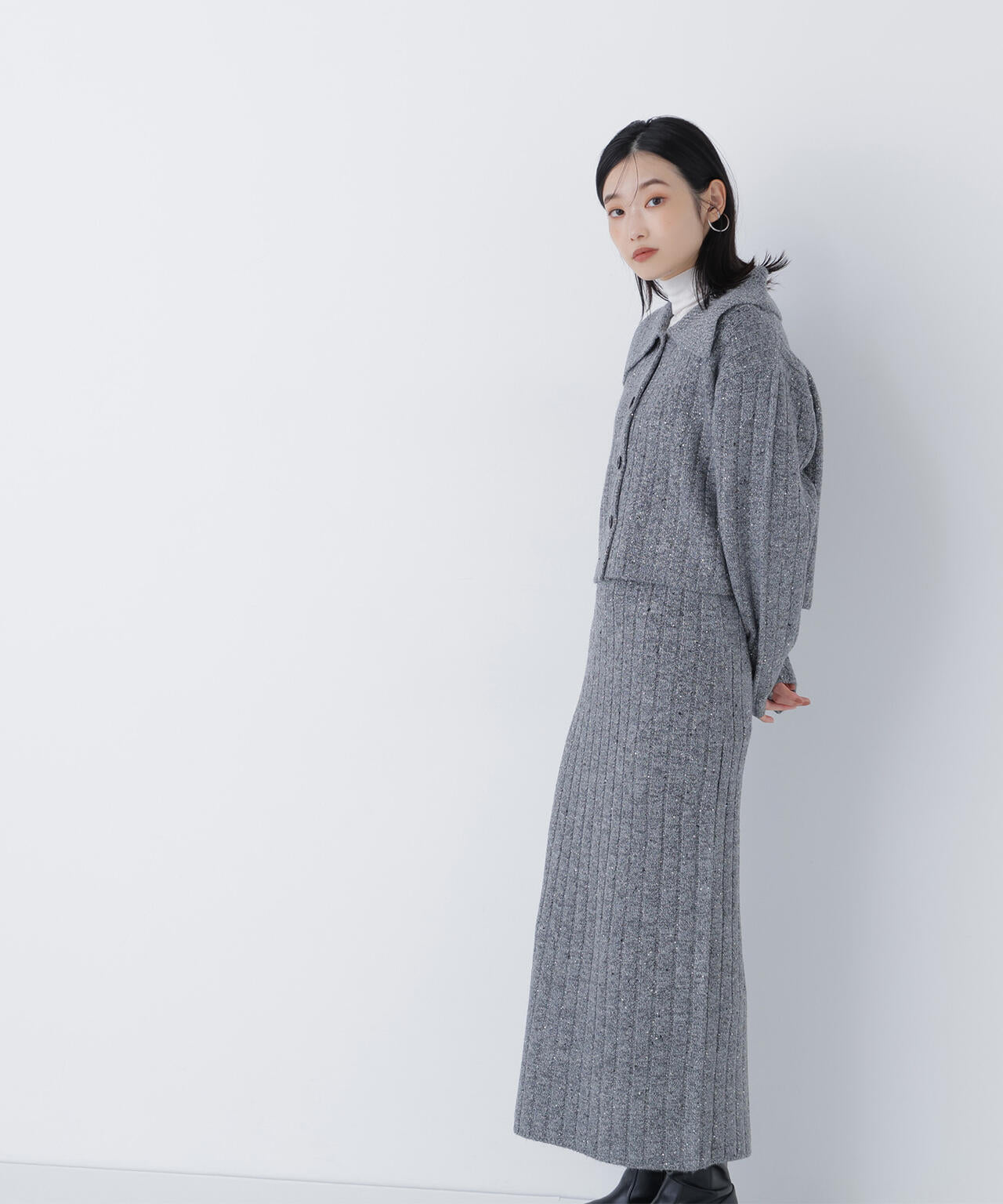 スパンコールラメニットセットアップ